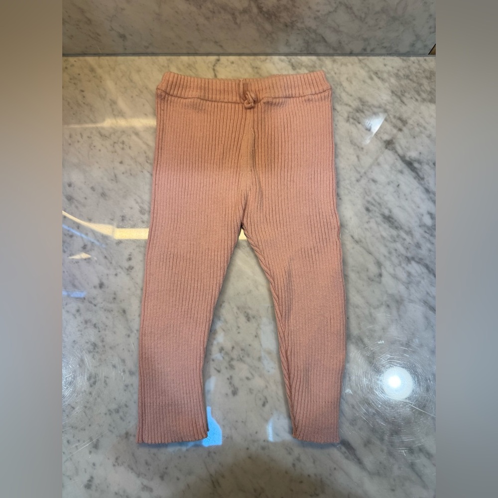 Soft Pink Baby Knitted Leggings
